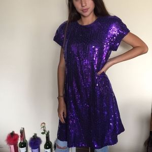 Vintage Purple Sequin Dress